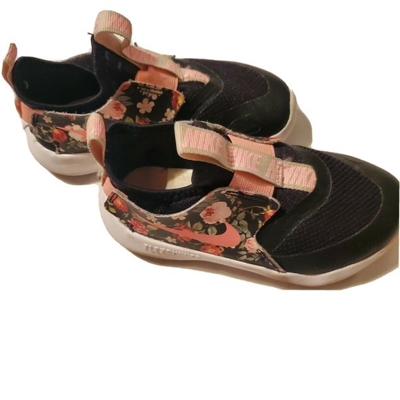 black floral tennis shoes